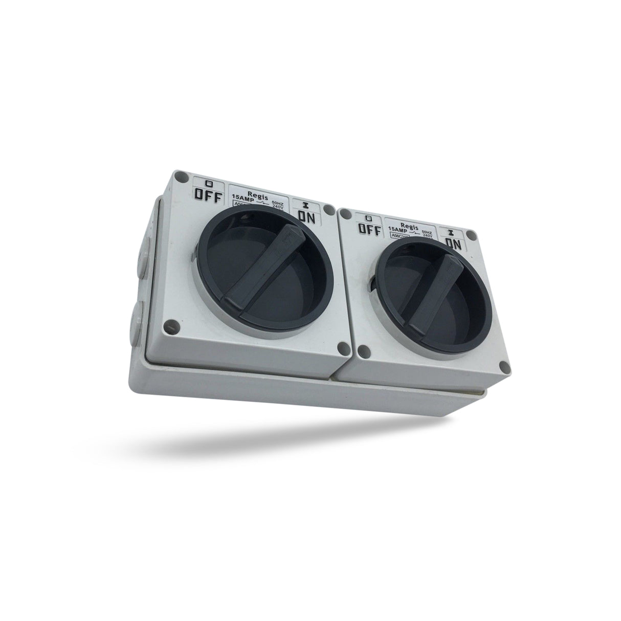 10 Amp Isolator TWIN - TWO 2 switch industrial rated IP66 Lockable