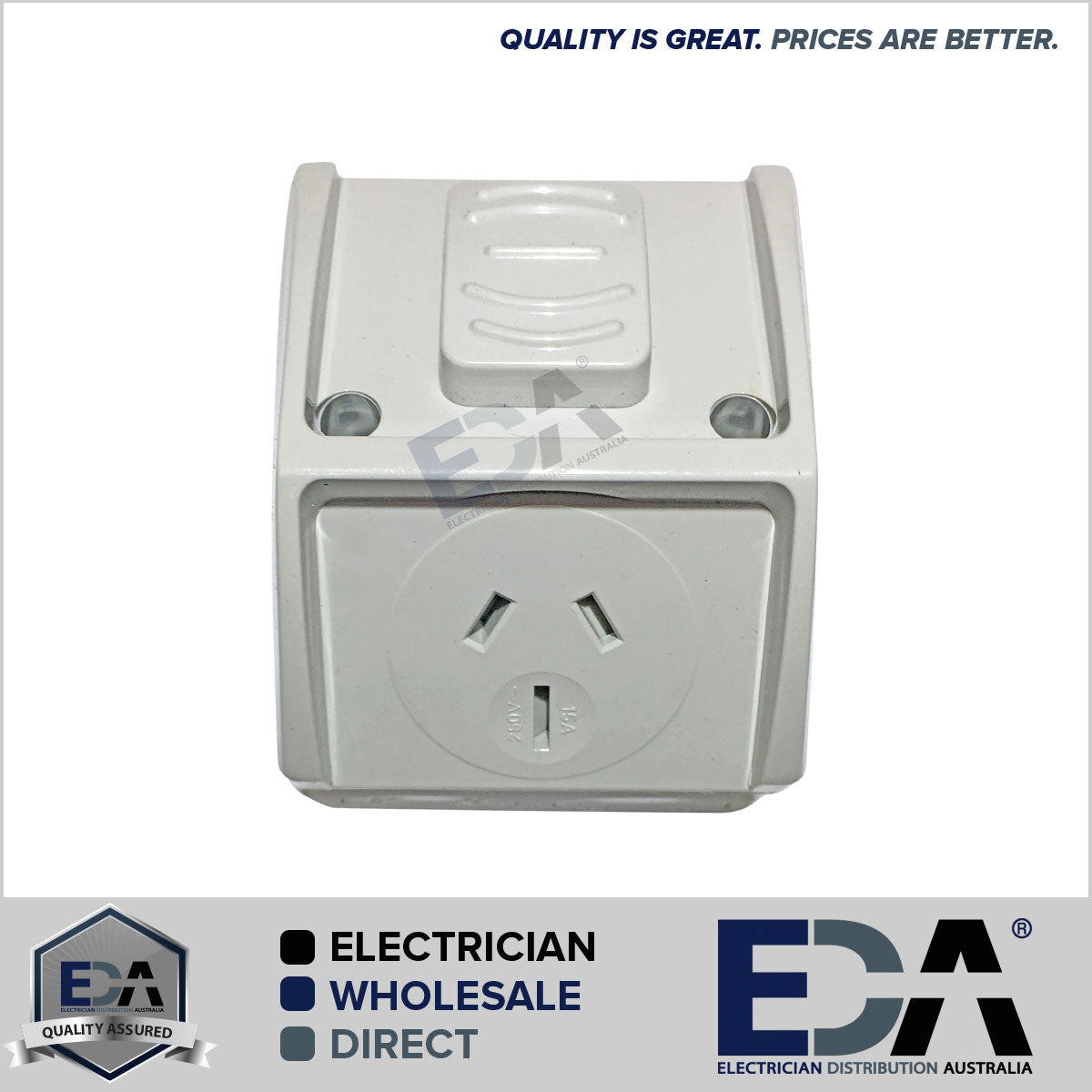 15A Mini Weatherproof Waterproof Single GPO Power Point 15 Amp Socket Outlet