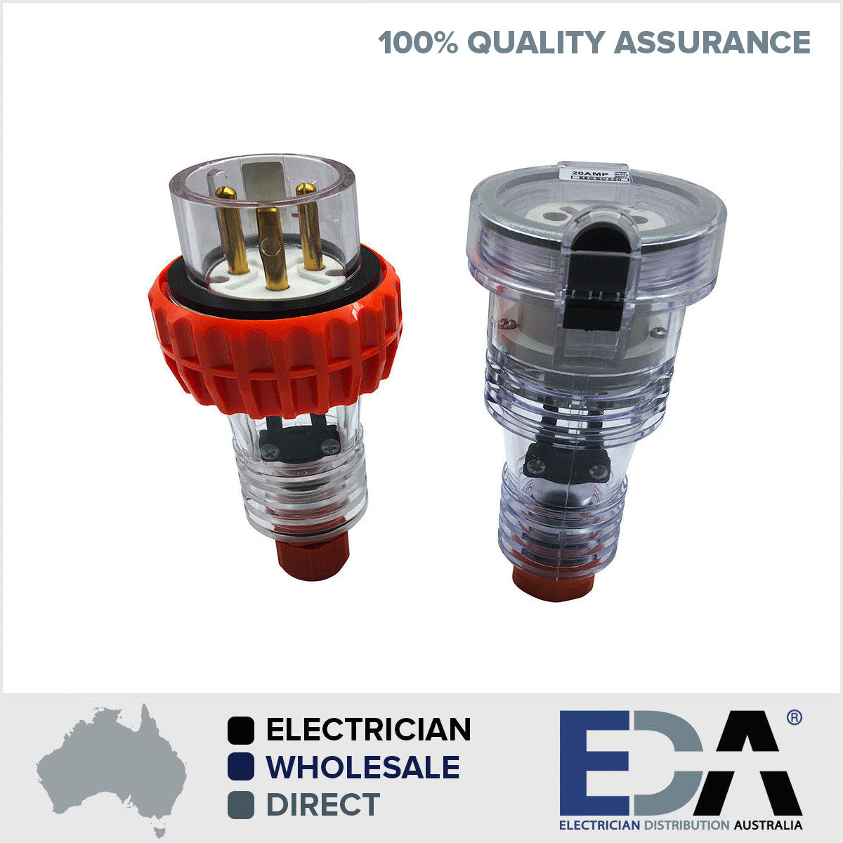 20A Amp PLUG & Socket Extension 3 Pin Round Pin 240 v