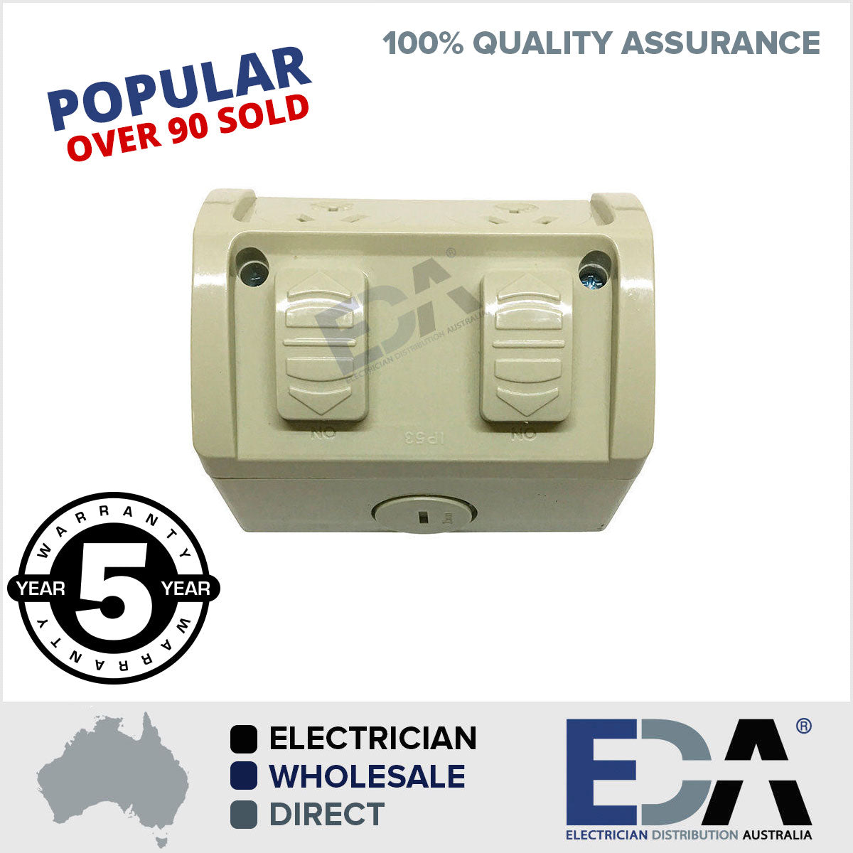 15A Weather Proof Double Power Point GPO 15 Amp Socket Waterproof Outdoor NEW