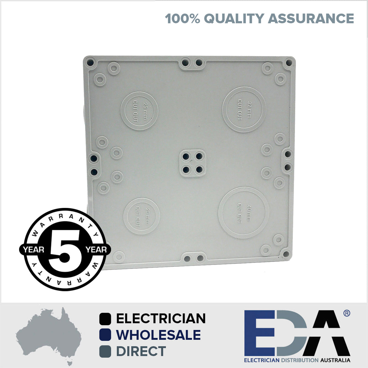 RCD Protected 10 Amp Socket Outlet 2x 3 pin 10A 4 Pole Switchboard IP66 Safety