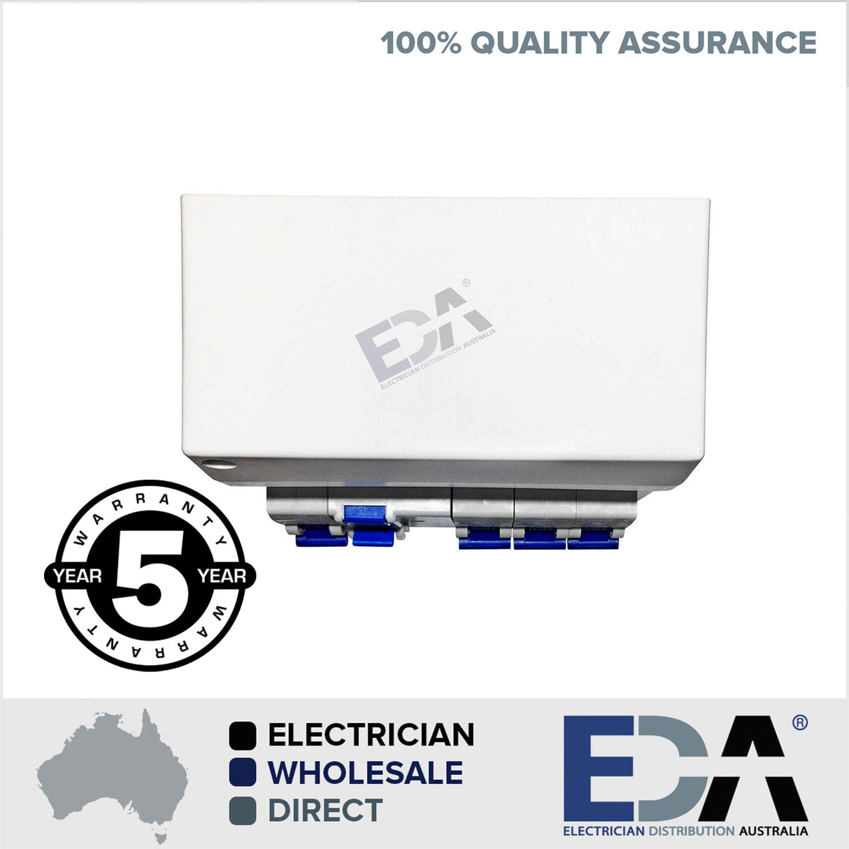 6 Pole Way Switchboard Combination Loaded Complete Enclosure Circuit B & RCBO