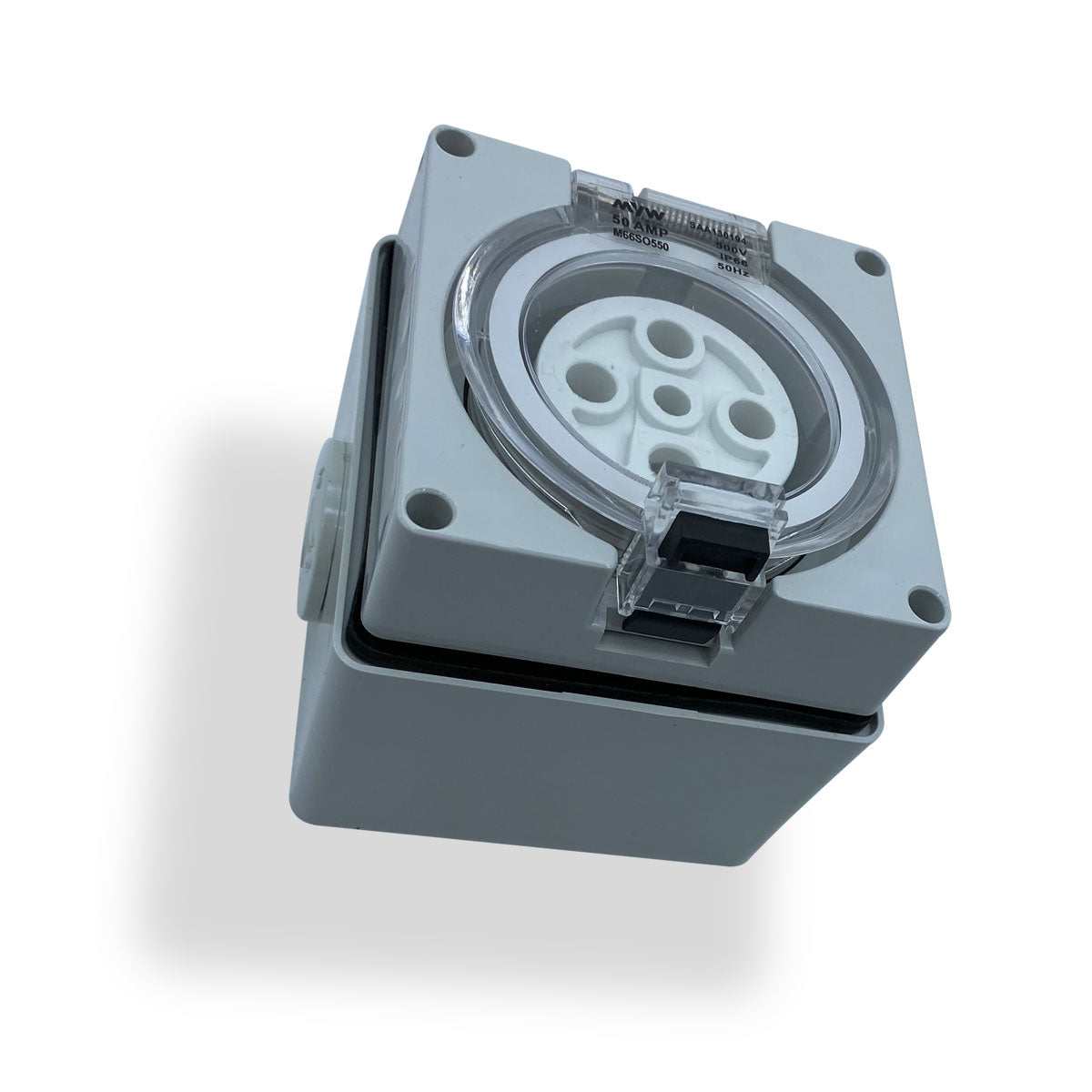 50 Amp 3 Phase 5 Pin Socket Outlet 415v IP66 Weatherproof Industrial 3 Pole Only