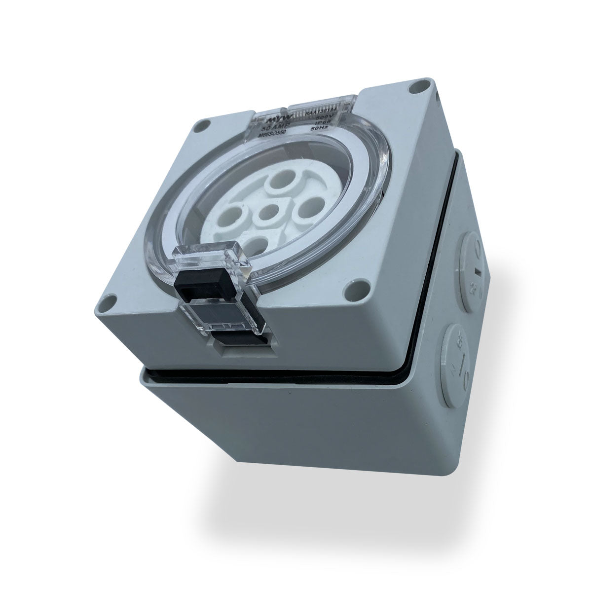 50 Amp 3 Phase 5 Pin Socket Outlet 415v IP66 Weatherproof Industrial 3 Pole Only