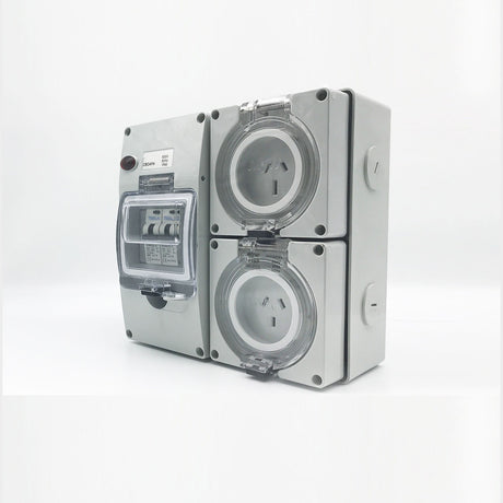 3 pin 10 & 15 Amp Socket RCD Combination Outlet 4 Pole Switchboard IP66 6ka RCBO