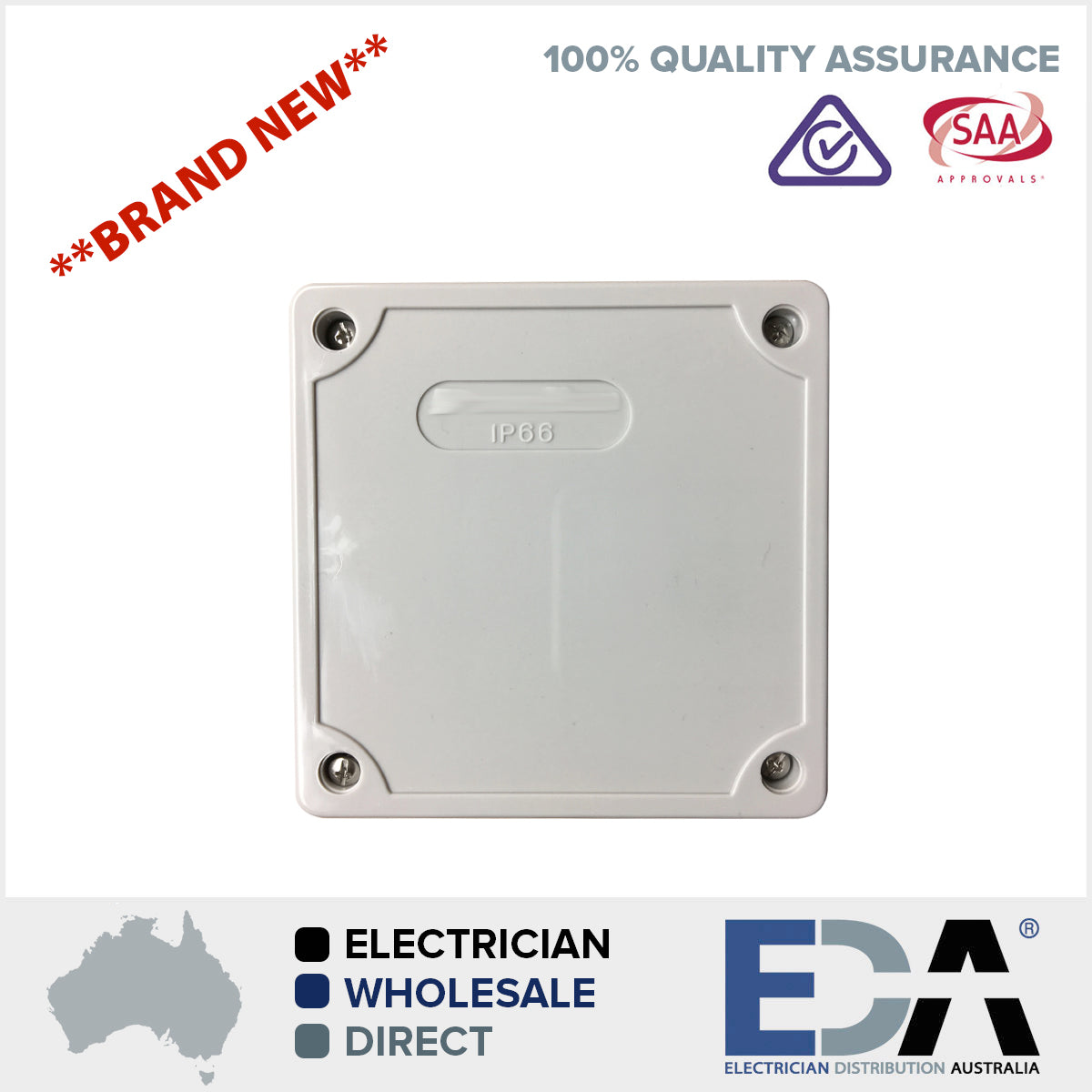 Adaptable Box api 100 x 100 x 65mm IP66 Weatherproof "EXTRA DEEP" (65mm)