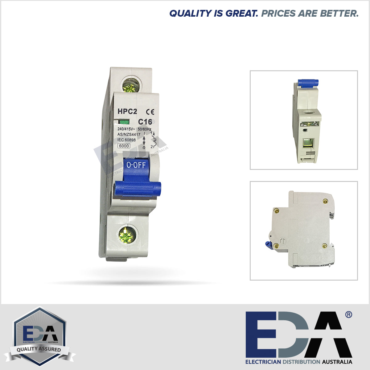 16 AMP MCB Miniature Single Pole Circuit Breaker 6KA For Switchboards Amp