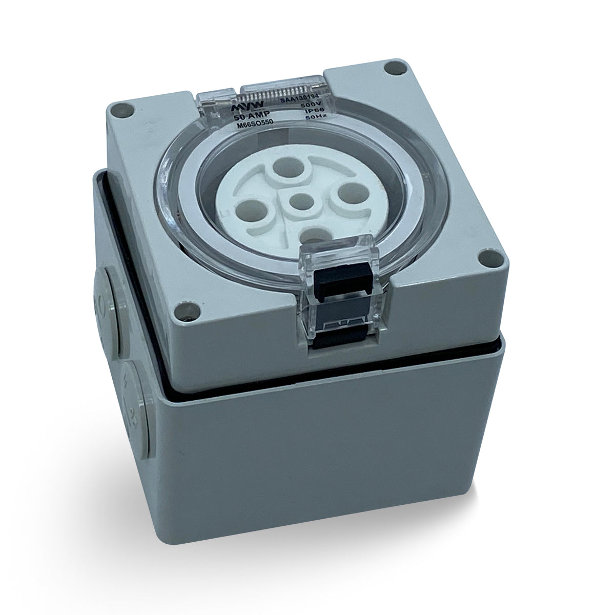 50 Amp 3 Phase 5 Pin Socket Outlet 415v IP66 Weatherproof Industrial 3 Pole Only