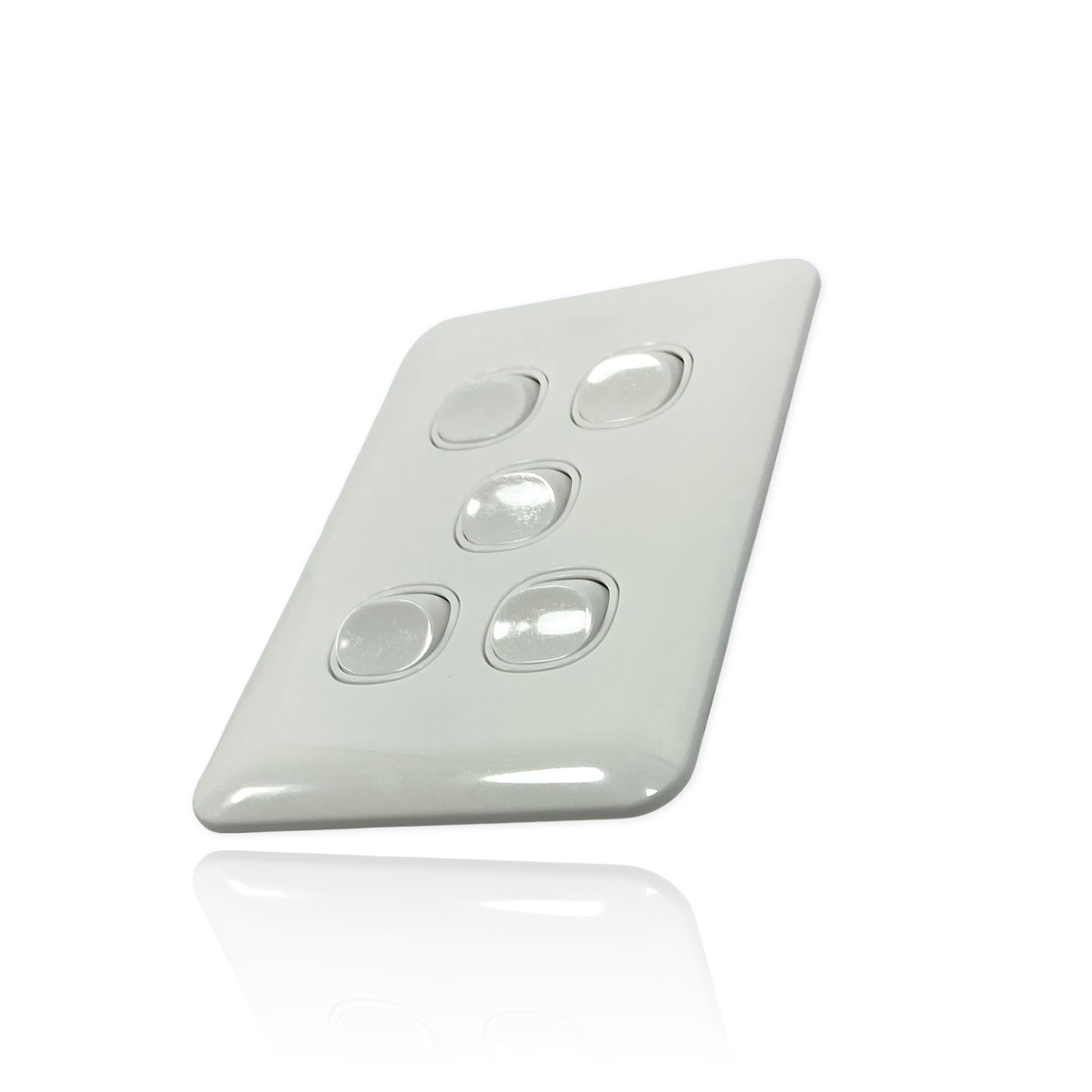 Slim Wafer 5 Gang Light Switch White Bakelight Slimline Electrical