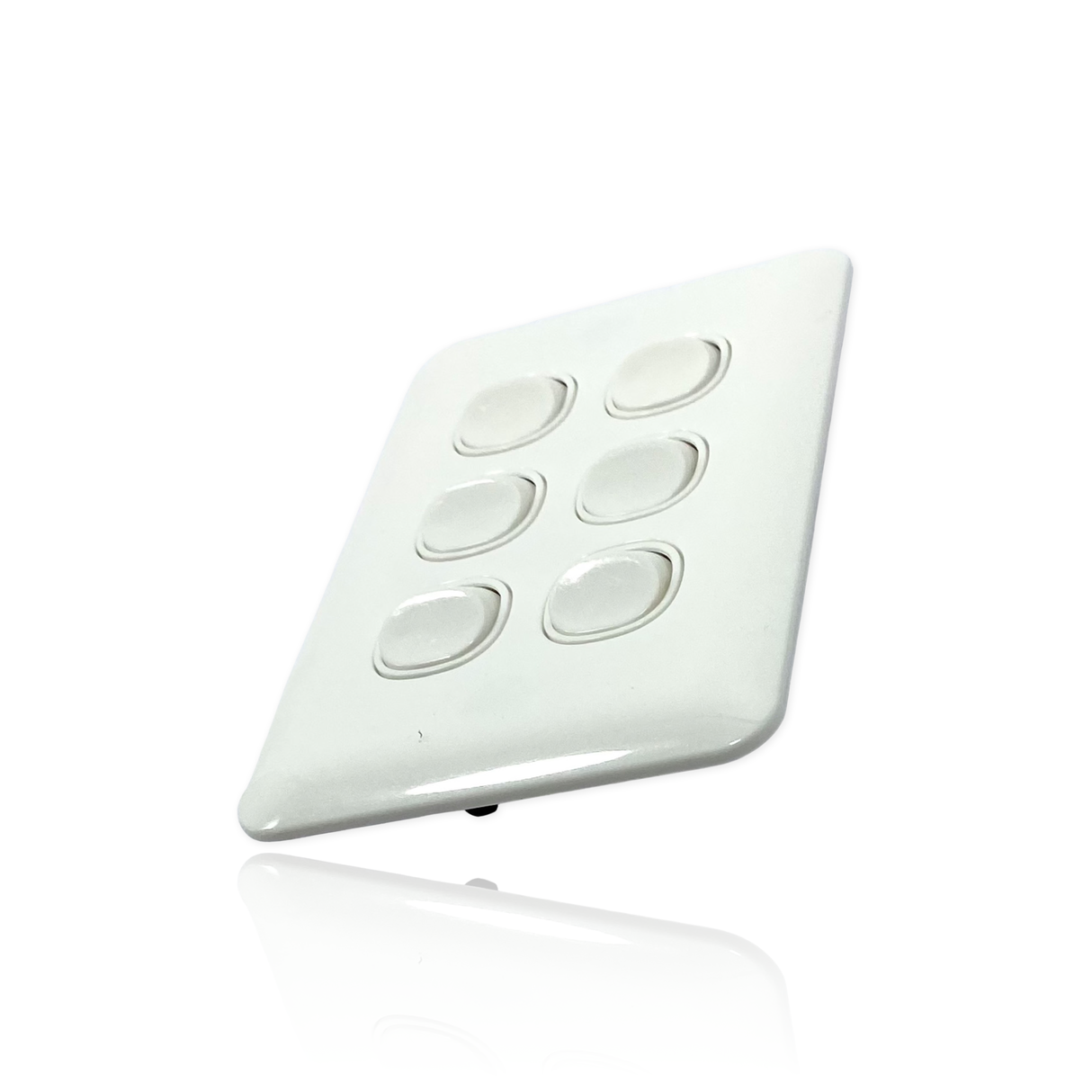 Slim Wafer 6 Gang Light Switch White Bakelight Slimline Electrical