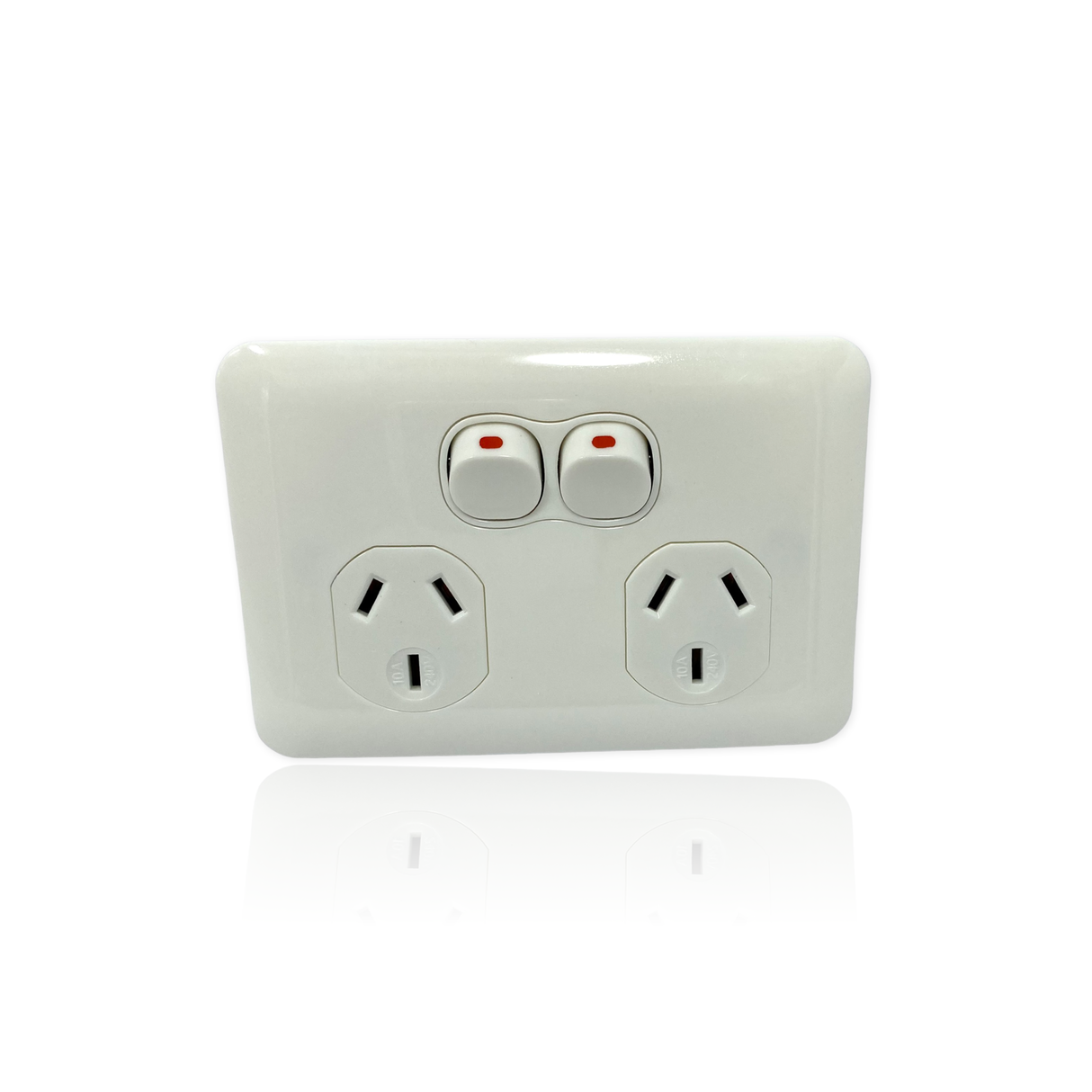 Slim Wafer Double Power Point GPO White Bakelight Slimline Electrical