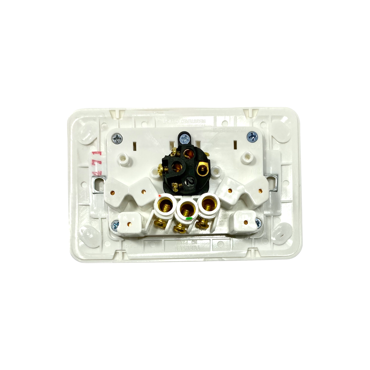 Slim Wafer Double Power Point With Extra Switch GPO White Slimline Electrical