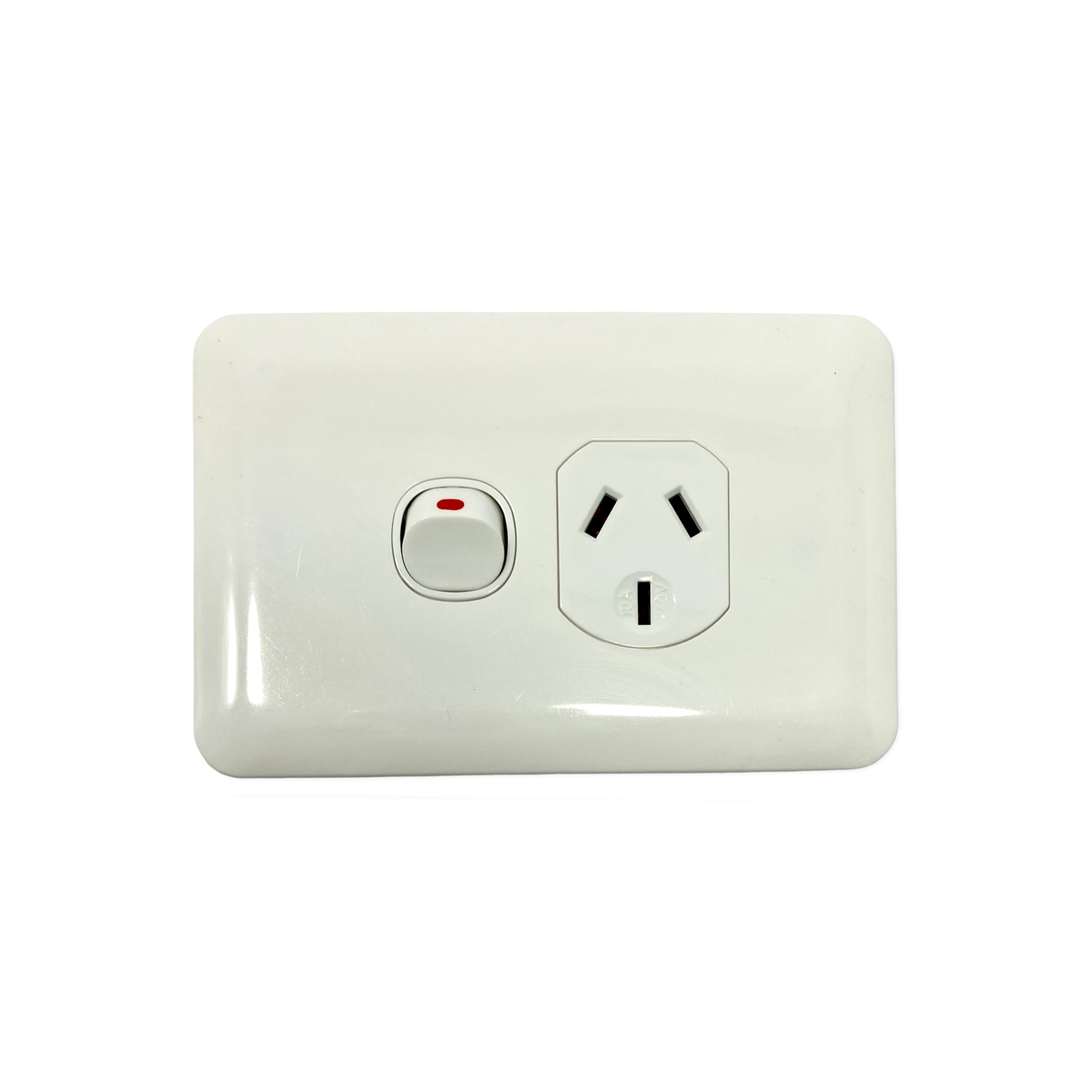 Slim Wafer Single Power Point Outlet Switch GPO White Slimline Electrical