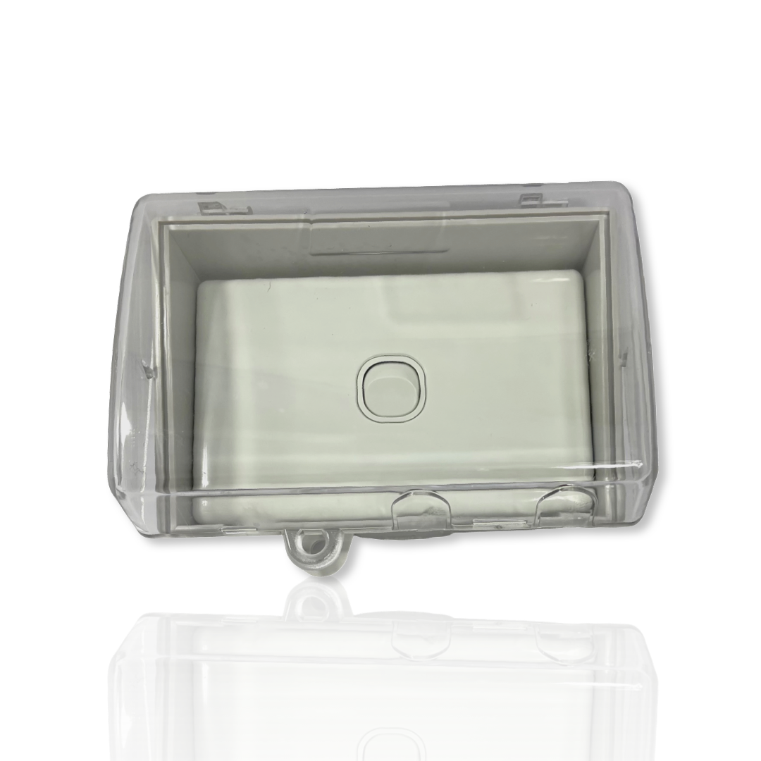 Weather proof 1 gang SWITCH & Protected WATER PROOF Enclosure Lock Clear Lid GPO