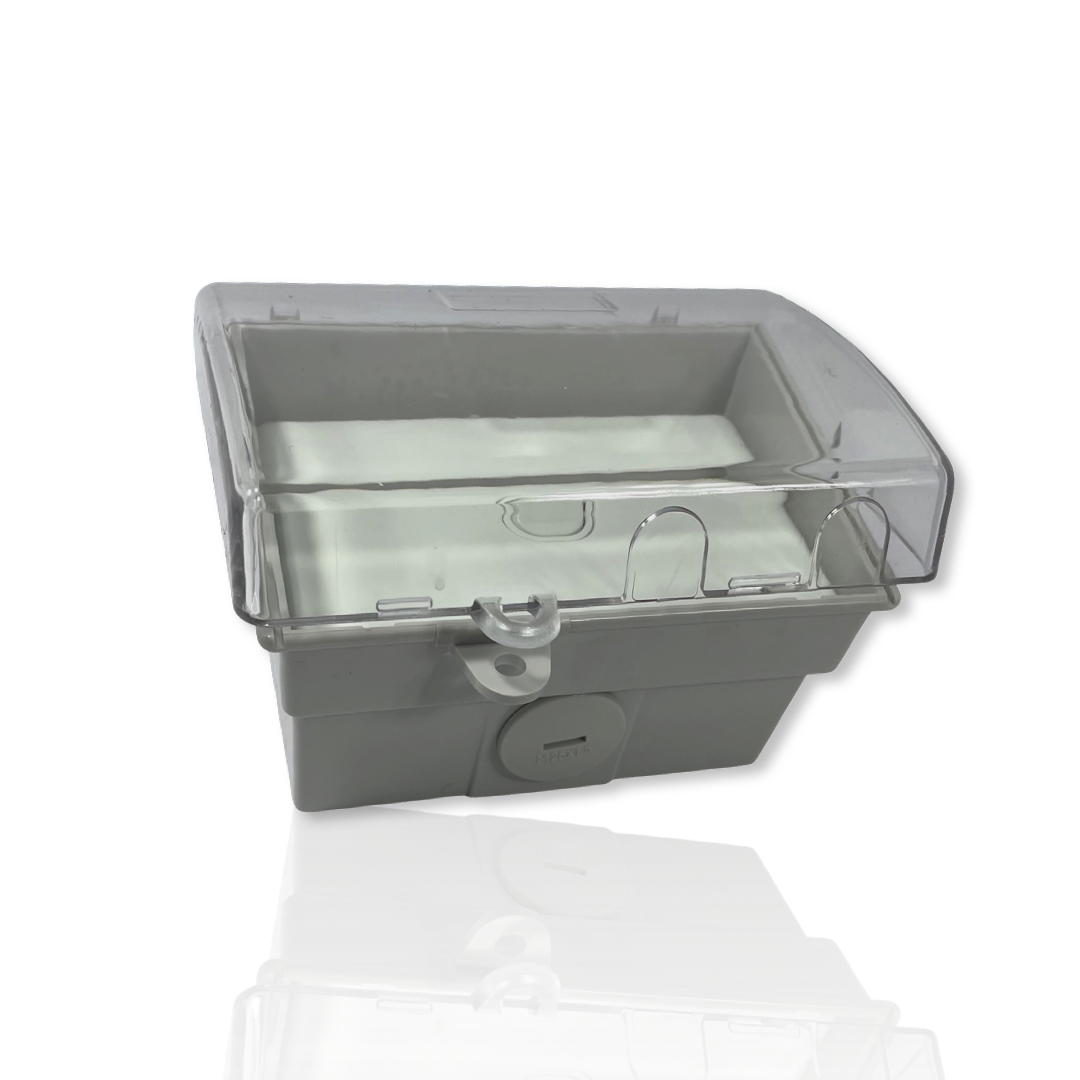 Weather proof 1 gang SWITCH & Protected WATER PROOF Enclosure Lock Clear Lid GPO