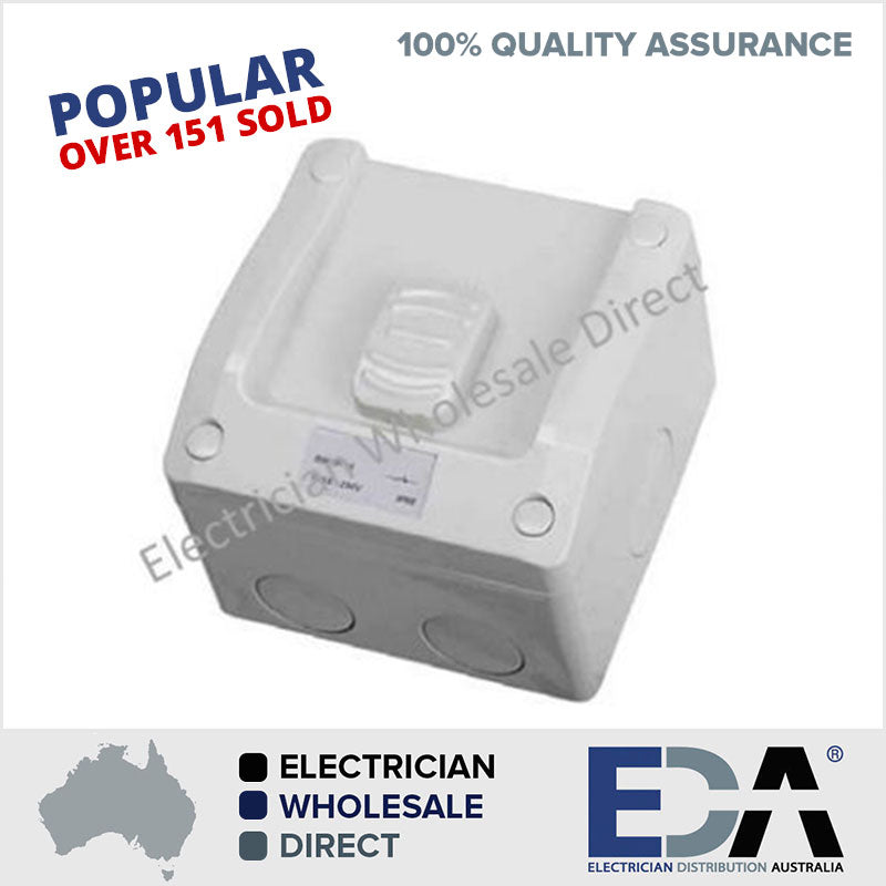 Weatherproof Light Switch External 15 Amp Single 1 Gang IP 66 Rated Outdoor