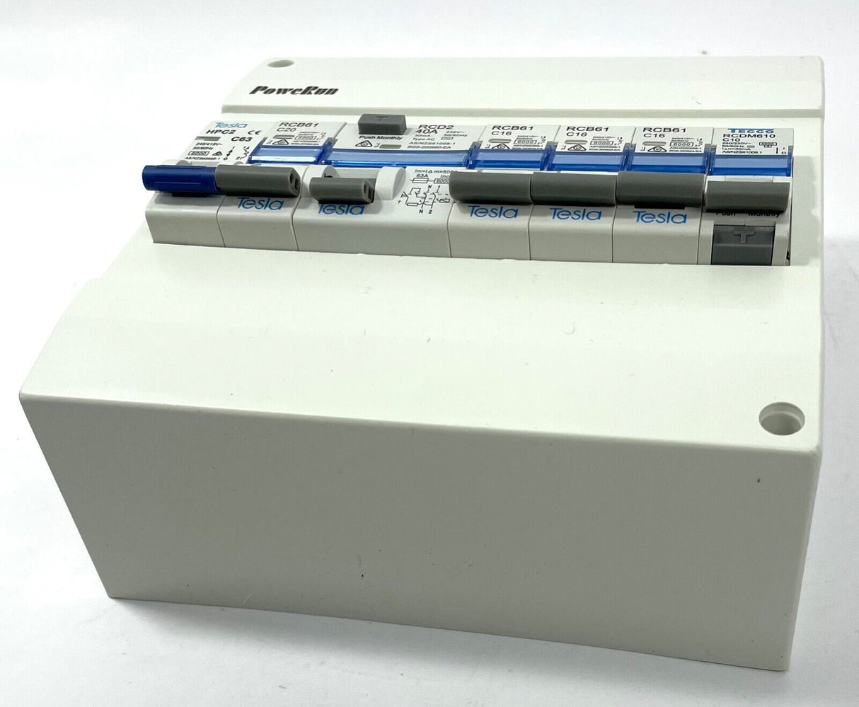 Switchboard Loaded 8 Pole Complete RCD Neutral Extnder 3x 16 1x 20 1x10 Amp RCBO