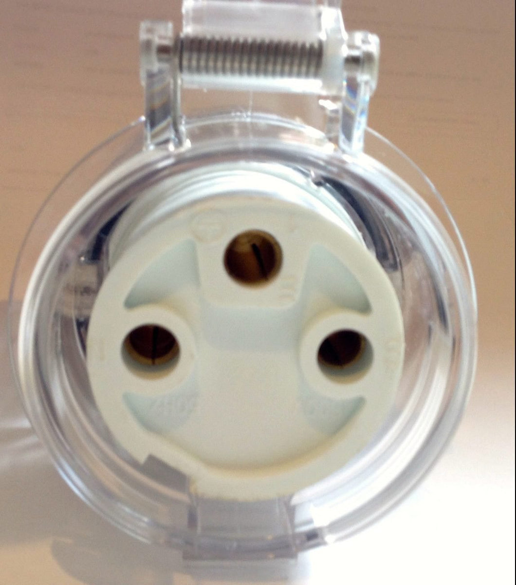 3 pin round EXTENSION 240V 32A Amp socket IP66 Weatherproof Plug Singl ...