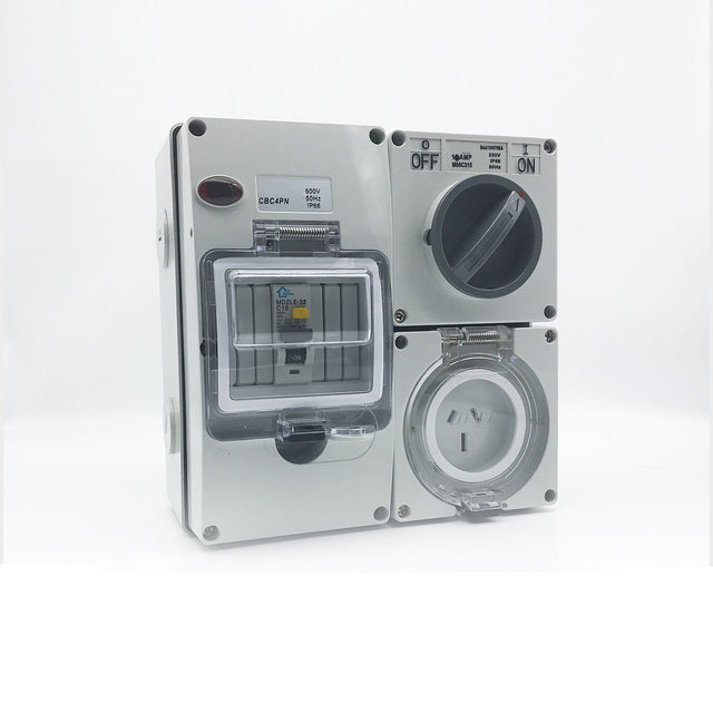 3 pin 15 Amp Switched Socket RCBO Protected Outlet 4 Pole Switchboard ...