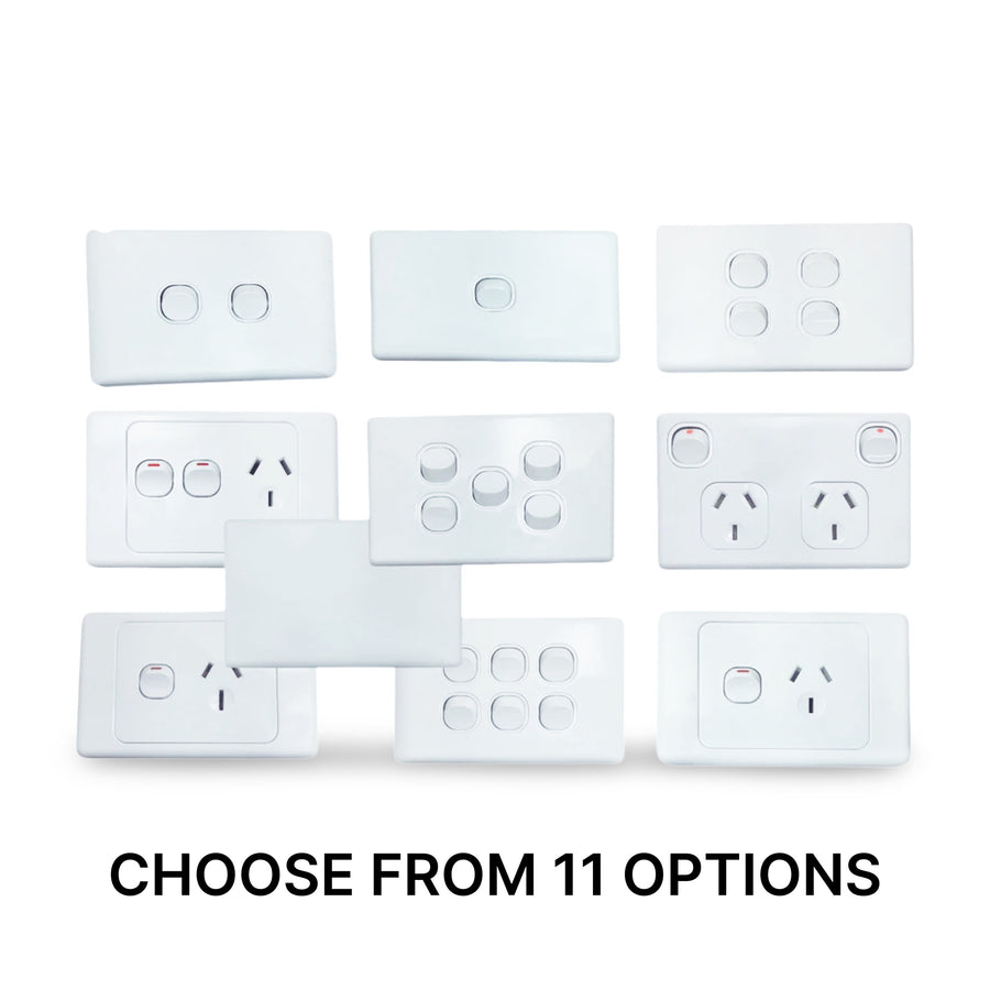 ELECTRICAL SOCKET SWITCH POWER POINT OUTLET PLATE GANG 240V GPO SINGLE ...