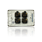 SLIM 4 Gang Switch Brushed Aluminium Silver Outlet METAL Budget Four slimline