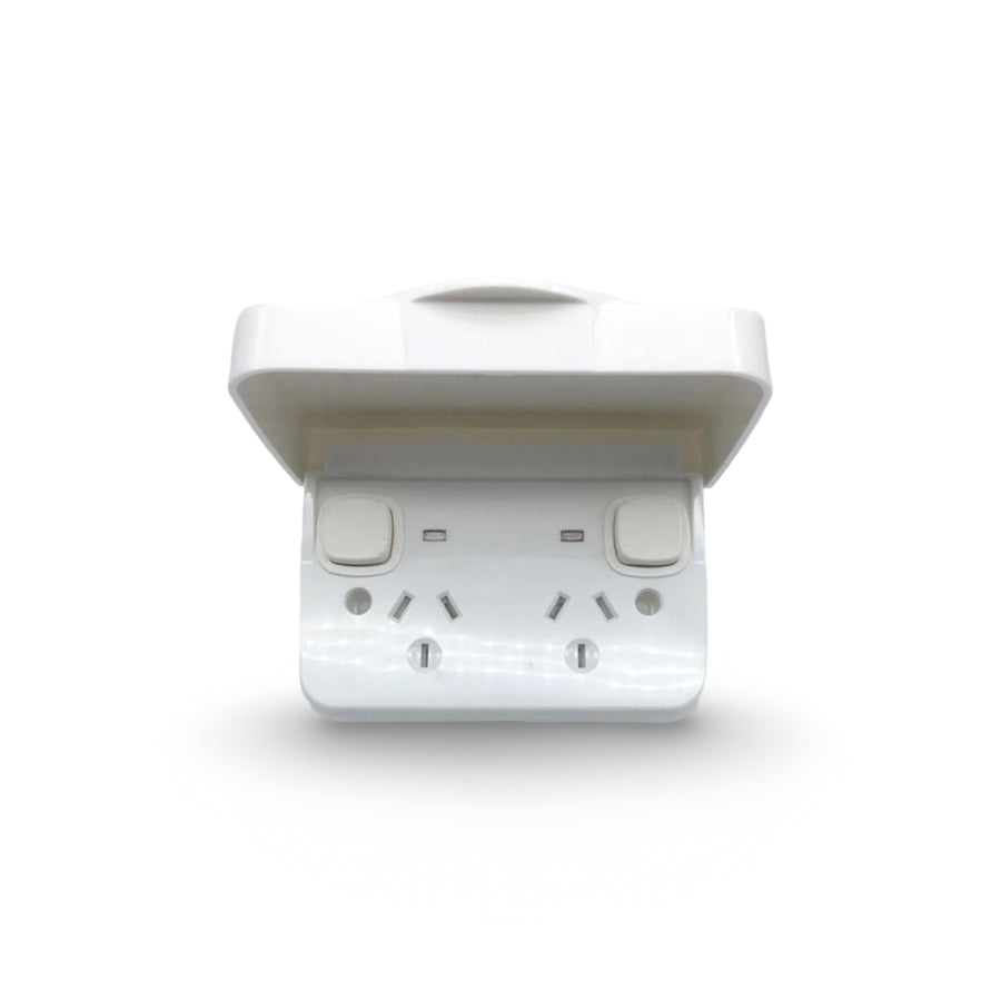 Weather proof x5 Double GPO LID Power Point DOUBLE POLE NEON IP65 EXTR ...