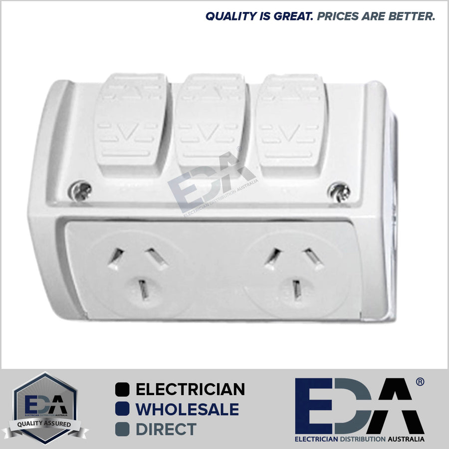 Weatherproof Power Point Outlet Socket Waterproof Outdoor External GPO ...