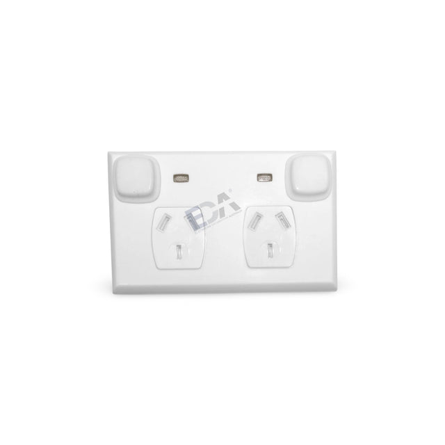 Weatherproof DOUBLE POLE Double GPO Power Point WITH NEON IP65 EXTRA S ...