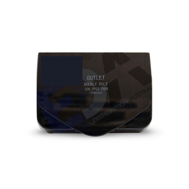 Weatherproof GPO Power Point DOUBLE POLE BLACK Double LID NEON IP65 EX ...